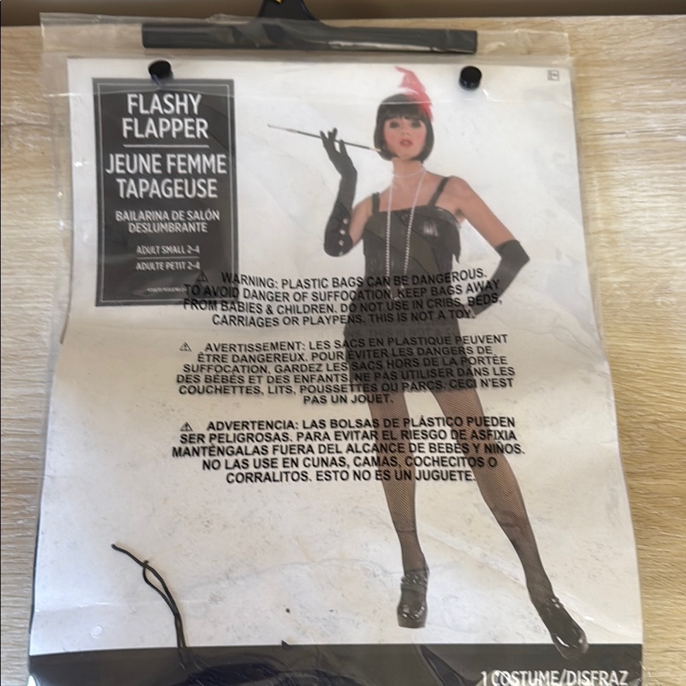 Flashy Flapper Costume with Red Feather